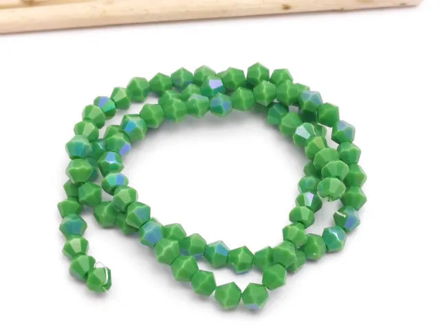Margele cristal biconic 4mm verde opac heliotrop (sirag)