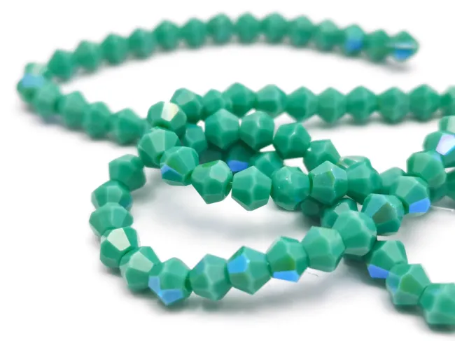 Margele cristal biconic 4mm turcoaz opac heliotrop (sirag)