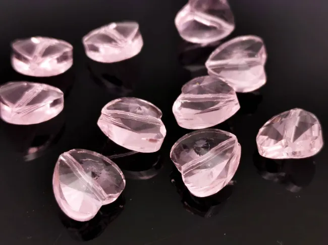 Cristal inima 10x10mm roz (1buc)