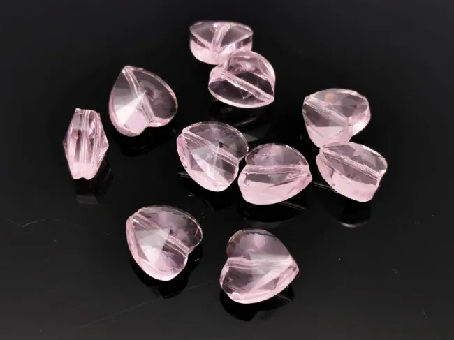 Cristal inima 10x10mm roz (1buc)