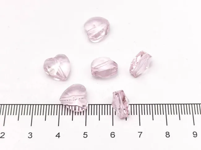 Cristal inima 10x10mm roz (1buc)