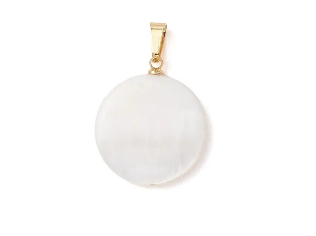 Pandantiv sidef rotund plat 19mm