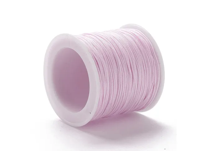 Rola Snur nylon pentru bratari grosime 0.8mm roz pastel (90m)