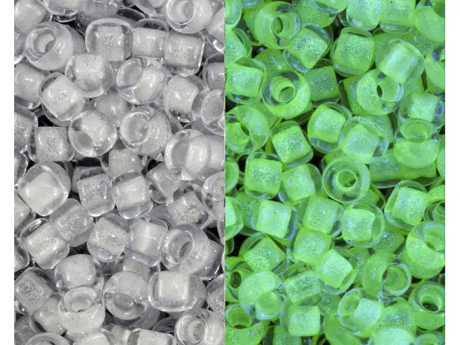 Toho rotunde 11/0 Dark Gray Crystal/Glow Bright Green - fosforescent (5g)