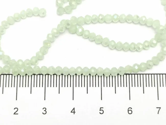 Margele cristal rondel 3x2mm verde opal AB (sirag)