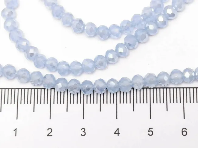 Margele cristal rondel fatetat 4x3mm sapphire opal AB (sirag)