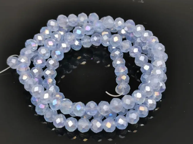 Margele cristal rondel fatetat 4x3mm sapphire opal AB (sirag)