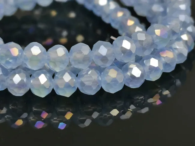 Margele cristal rondel fatetat 4x3mm sapphire opal AB (sirag)