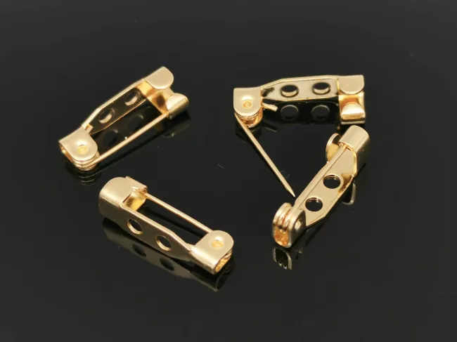 Baza brosa otel inoxidabil 304 placat cu aur 18K marime 16.5x4mm (1buc)