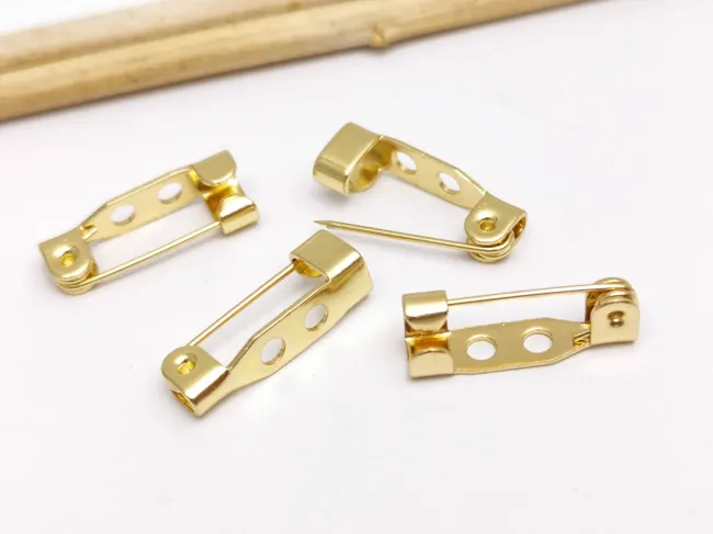 Baza brosa otel inoxidabil 304 placat cu aur 18K marime 16.5x4mm (1buc)