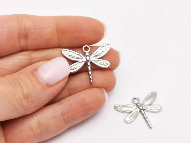 Charm otel inoxidabil 201 libelula 25x20x2mm