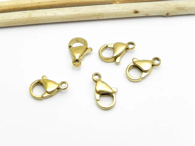 Inchizatoare carabina otel inoxidabil 304 auriu placat IP 13x8mm