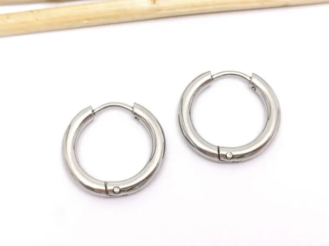 Tortite cercei otel inoxidabil 202 rotunde 17x16mm (2buc)