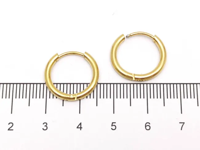 Tortite cercei otel inoxidabil 304 auriu placat IP 16x15x2mm