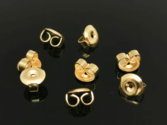 Opritor cercei otel inoxidabil 304 auriu 6.5x6x3.5mm (2buc)