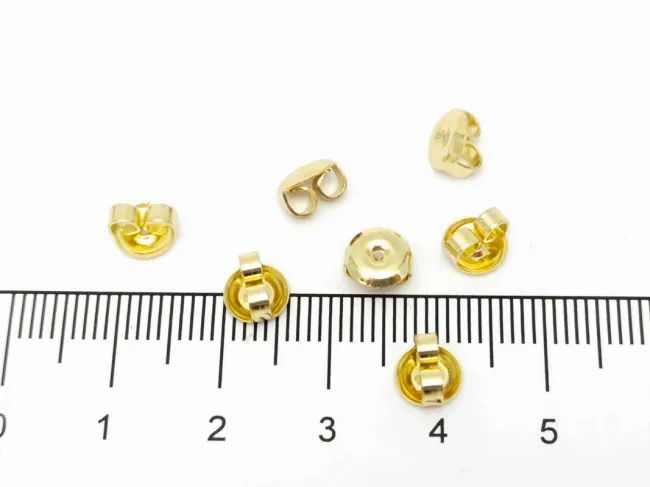 Opritor cercei otel inoxidabil 304 auriu 6.5x6x3.5mm (2buc)