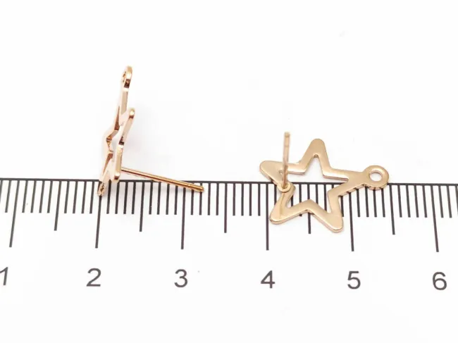 Tortite cercei otel inoxidabil 201 rose gold 15x13mm (2buc)