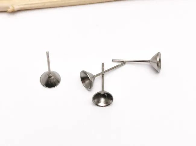 Tortite cercei otel inoxidabil 304 pentru rhinestone de 5mm (2buc)