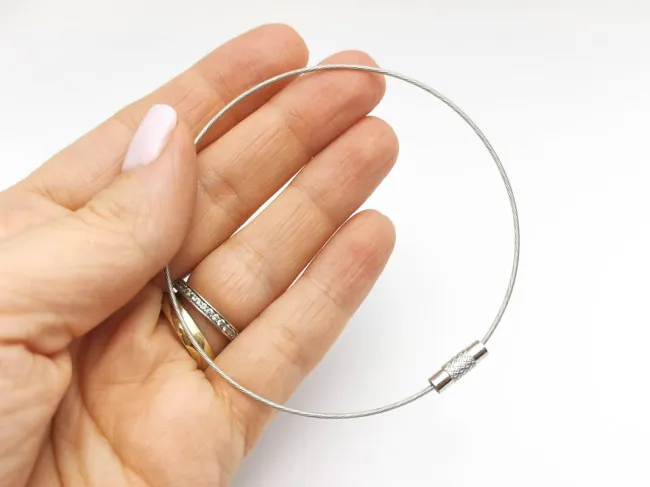 Baza bratara din sarma siliconata 7.2cm argintiu