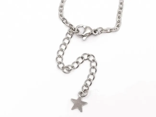 Baza bratara otel inoxidabil 304 cu prelungitor interior cabochon 16mm, lungime 14.5cm