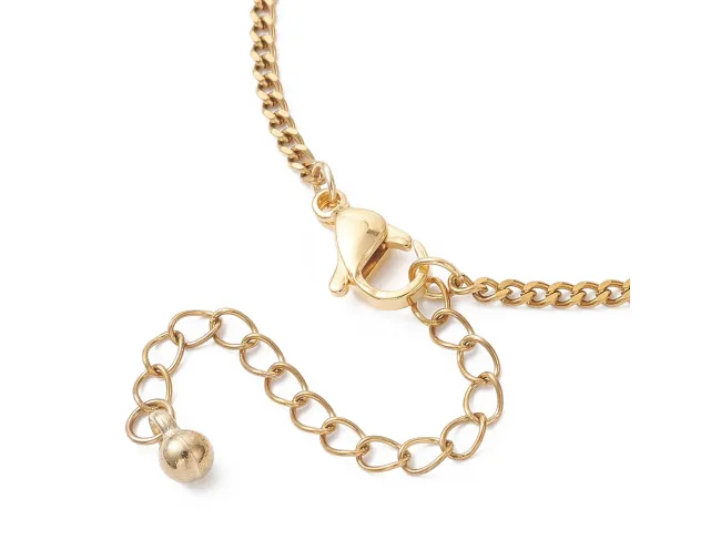 Baza bratara otel inoxidabil 304 auriu pentru link cu prelungitor, lungime 17cm