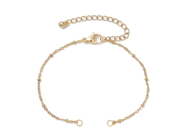 Baza bratara otel inoxidabil 304 auriu pentru link cu prelungitor, lungime 17.5cm