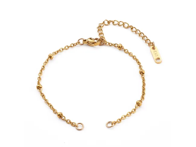 Baza bratara otel inoxidabil 304 auriu pentru link cu prelungitor, lungime 16.5cm