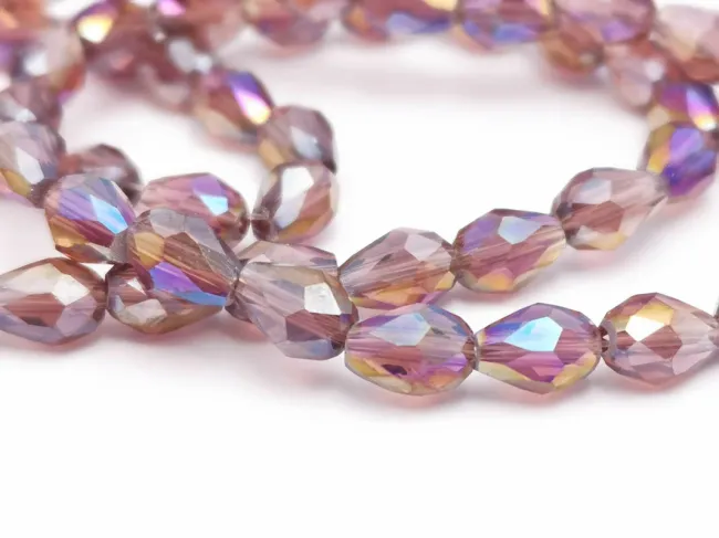 Margele cristal picatura 6x4mm ametist AB (sirag)