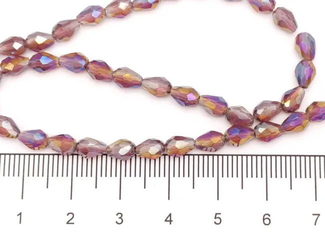 Margele cristal picatura 6x4mm ametist AB (sirag)