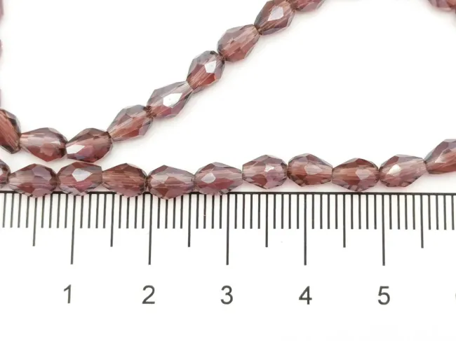 Margele cristal picatura 6x4mm ametist lustered (sirag)