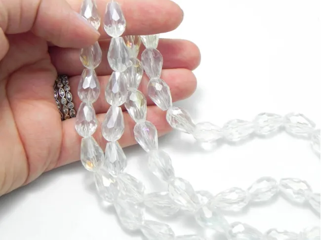 Cristal picatura 15x10mm transparent AB