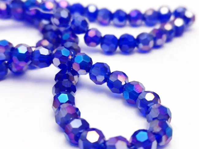 Margele cristal rotund fatetat 6mm blue AB (sirag)