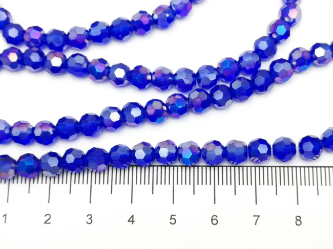 Margele cristal rotund fatetat 6mm blue AB (sirag)