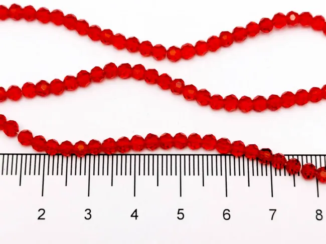 Margele cristal rotund fatetat 3~3.5mm rosu inchis (sirag)