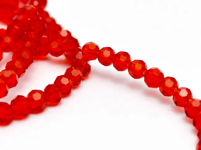 Margele cristal rotund fatetat 3~3.5mm rosu inchis (sirag)