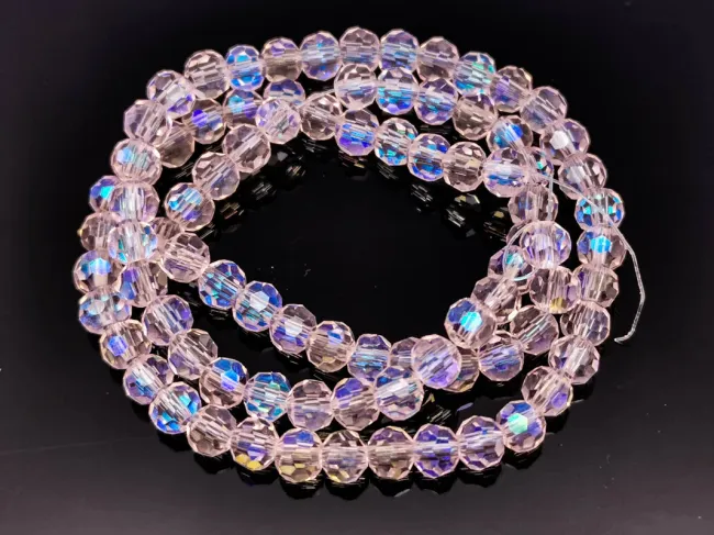 Margele cristal rotund fatetat 4mm roz heliotrop (sirag)