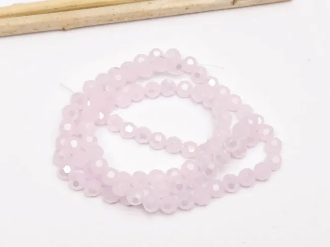 Margele cristal rotund fatetat 4mm roz opal AB (sirag)
