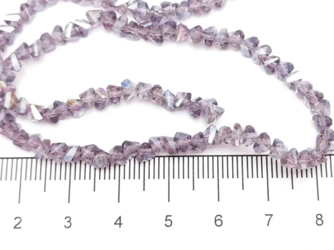 Margele cristal triunghi 3.5x4x3.5mm ametist AB (sirag)