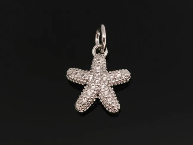 Charm stea de mare din cubic zirconia 12.5x10mm argintiu