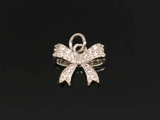 Charm funda din cubic zirconia 13x10.5mm argintiu