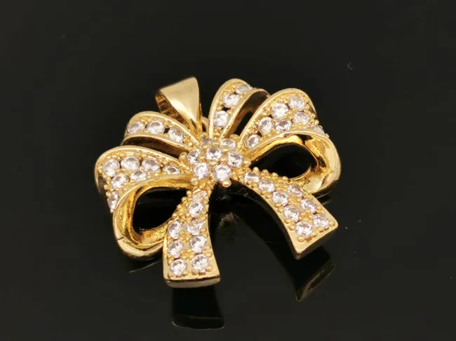 Charm funda din cubic zirconia 20x18mm auriu