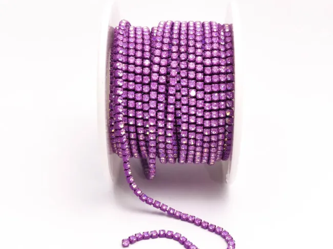 Lant cu strasuri 2mm mov opal AB (0.5m)