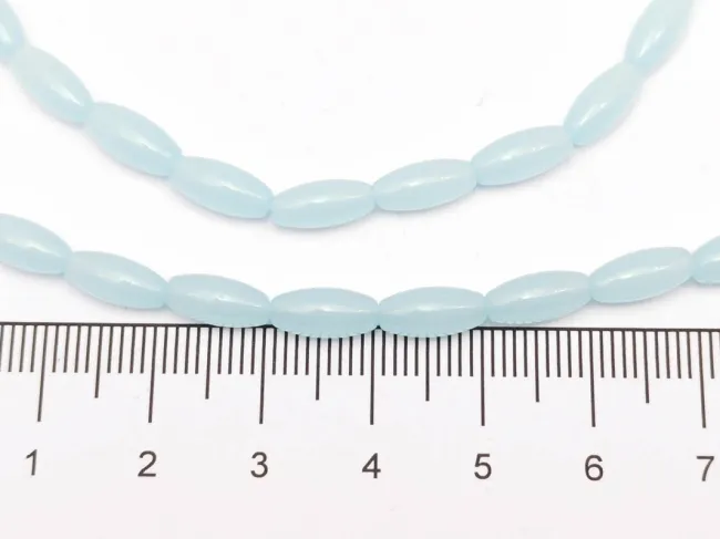 Margele sticla ovale 9x4mm sky blue opal (sirag)