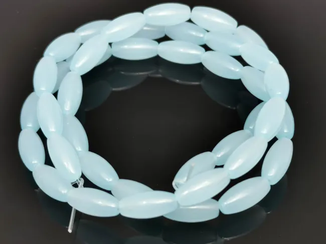 Margele sticla ovale 9x4mm sky blue opal (sirag)