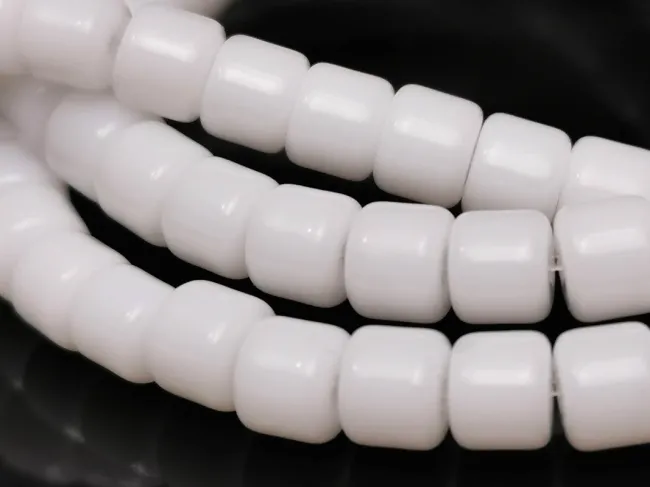 Margele sticla rondele 4x3.5mm alb opac (sirag)