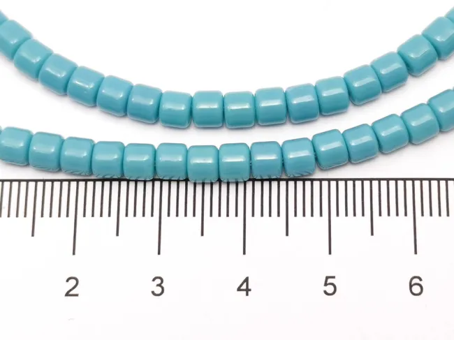 Margele sticla rondele 4x3.5mm turcoaz opac (sirag)