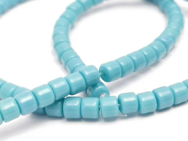 Margele sticla rondele 4x3.5mm turcoaz opac (sirag)