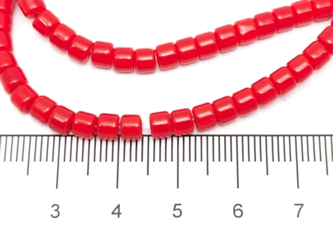 Margele sticla rondele 4x3.5mm rosu opac (sirag)