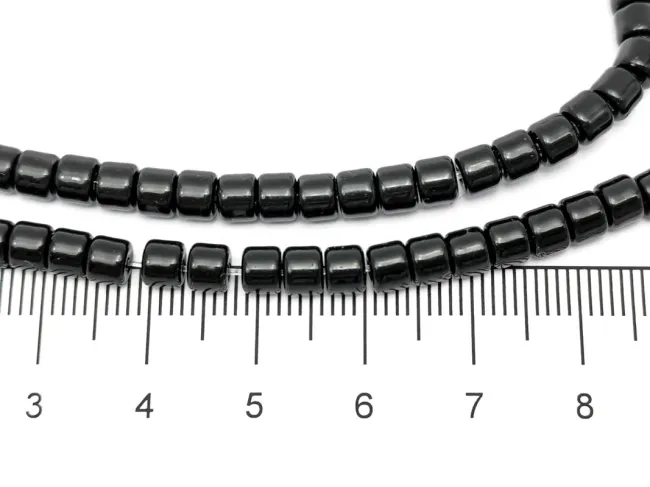 Margele sticla rondele 4x3.5mm negru opac (sirag)