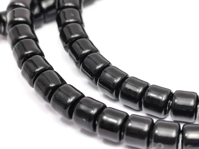 Margele sticla rondele 4x3.5mm negru opac (sirag)